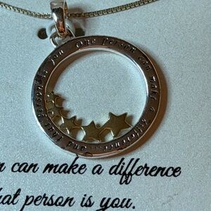 Timeless Sterling Silver Necklace with Gold Detail